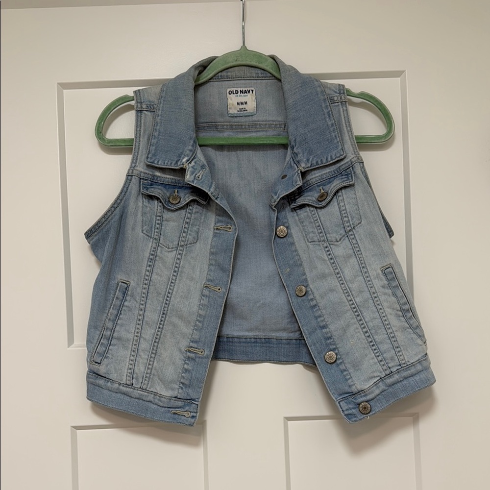 Old Navy Light Blue Denim Vest